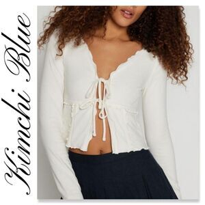 Urban Outfitters/Kimchi Blue Melissa Tie-Front Top NEW